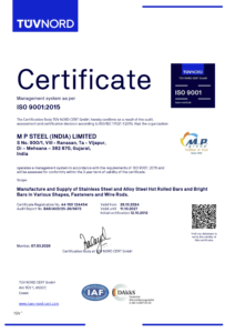 M P STEEL (INDIA) LIMITED ISO 9001